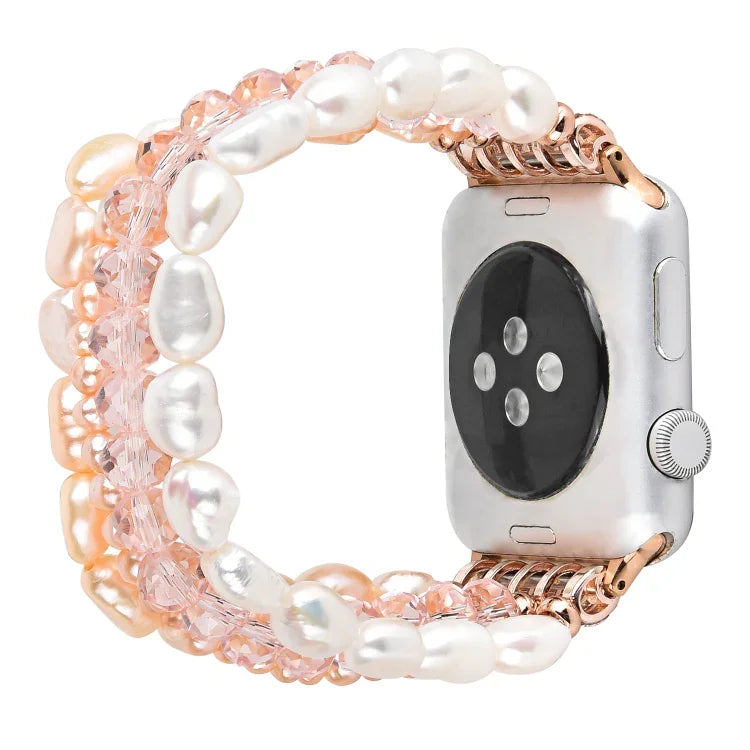 珍珠水晶錶帶，適用於 Apple Watch 5 & 4 40mm / 3 & 2 & 1 38mm，適用於 Apple Watch 5 & 4 44mm / 3 & 2 & 1 42mm
