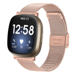 Milan Buckle Metal Watch Band, For Fitbit Versa 3 / Sense, For Fitbit Versa 4 / Sense 2