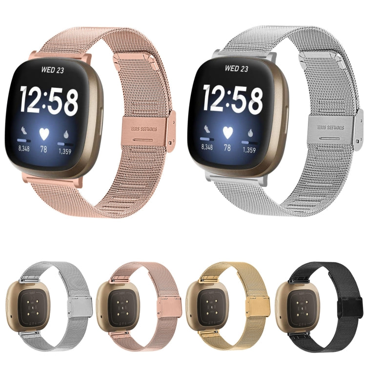Milan Buckle Metal Watch Band, For Fitbit Versa 3 / Sense, For Fitbit Versa 4 / Sense 2