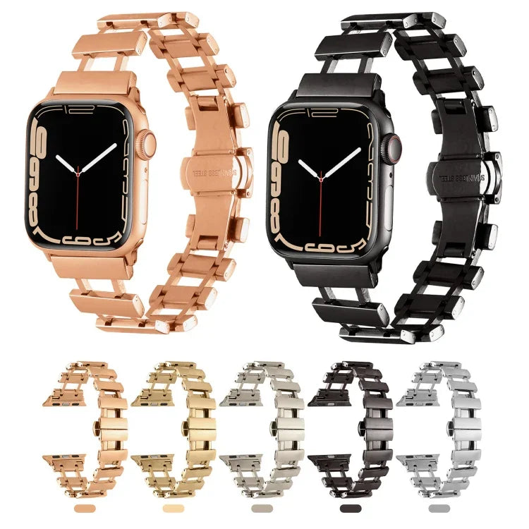 中空不鏽鋼錶帶，適用於 Apple Watch Ultra 49mm / Series 8&7 45mm，適用於 Apple Watch Series 8&7 41mm / SE 2&6&SE&5&4 40mm