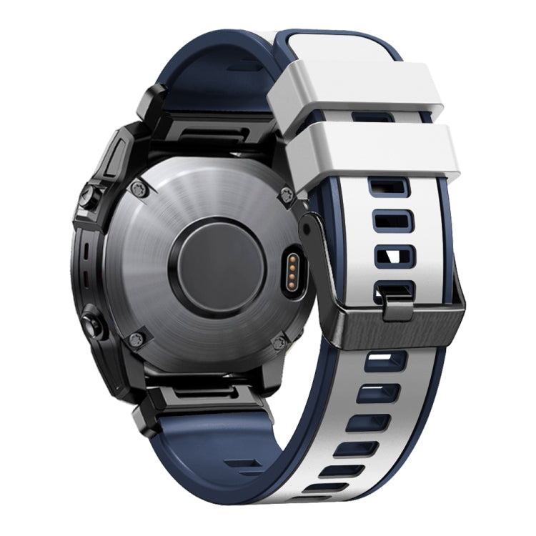 26mm Plain Weave Two-Color Quick Release Silicone Watch Band, For Garmin Fenix 7X