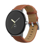 尖尾縫線真皮錶帶，適用於 Google Pixel Watch 4 / 3 / 2 / 1 41毫米