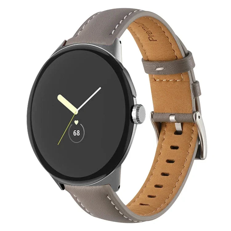 尖尾縫線真皮錶帶，適用於 Google Pixel Watch 4 / 3 / 2 / 1 41毫米