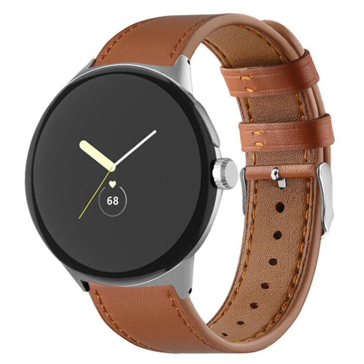 圓尾真皮錶帶，適用於 Google Pixel Watch 4 / 3 / 2 / 1 41mm