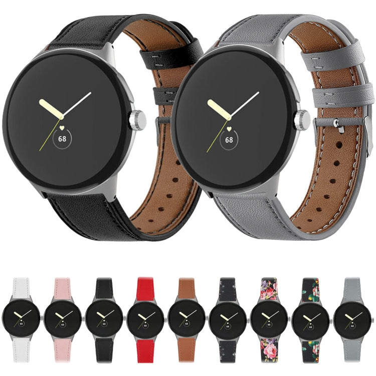 圓尾真皮錶帶，適用於 Google Pixel Watch 4 / 3 / 2 / 1 41mm