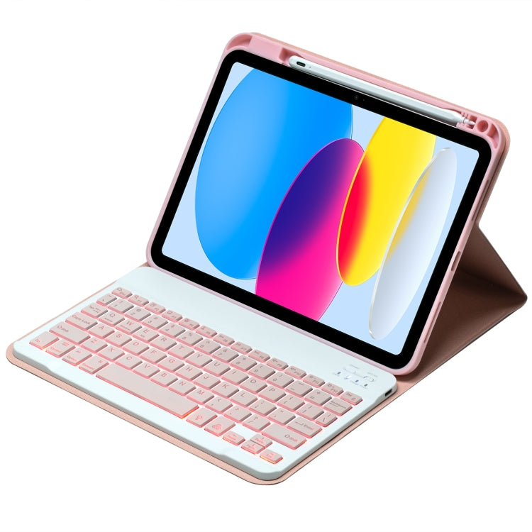 SA-10DS 背光藍牙鍵盤皮套附筆槽，適用於 iPad 第十代 10.9 吋 2022