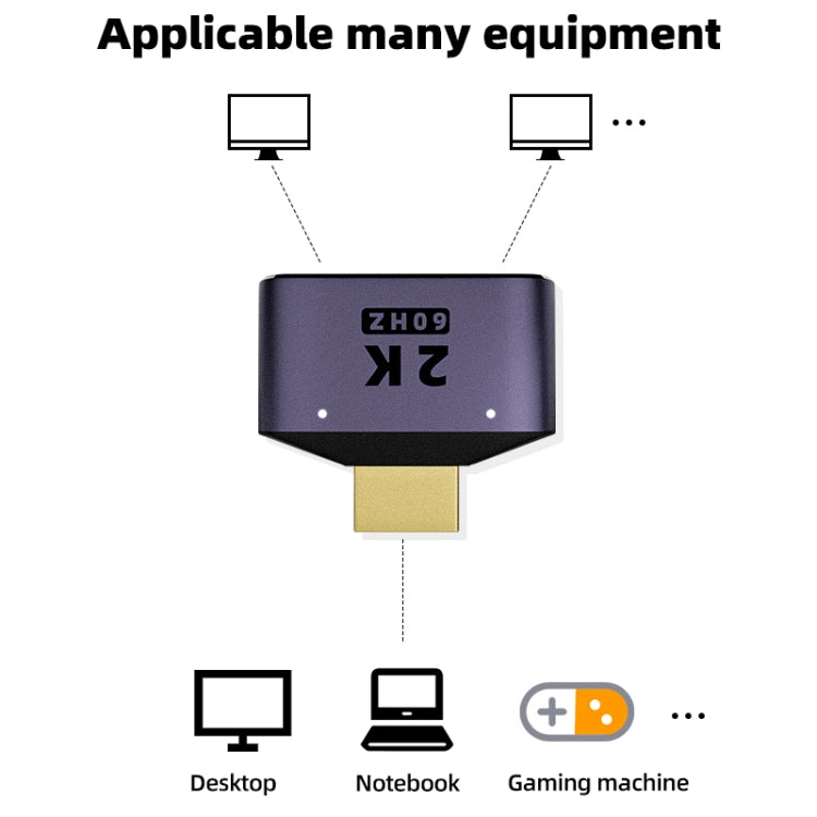 2 合 1 2K 60Hz HDMI 轉接器，帶指示燈