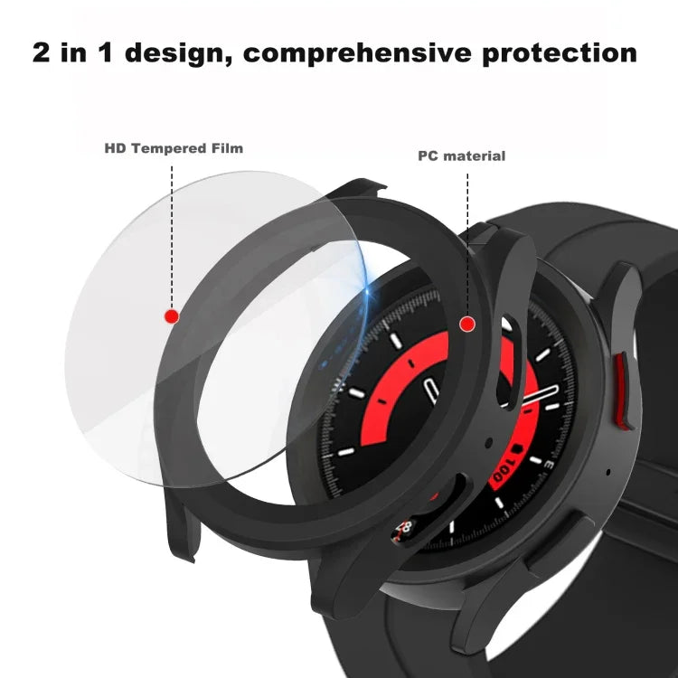 PC + 鋼化膜燃油噴射錶殼，適用於 Samsung Galaxy Watch5 Pro 45mm