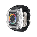 氟橡膠透明錶帶保護殼，適用於 Apple Watch Series 8&7 45mm，適用於 Apple Watch Series 8&7 45mm/SE 2&6&SE&5&4 44mm