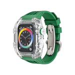 氟橡膠透明錶帶保護殼，適用於 Apple Watch Series 8&7 45mm，適用於 Apple Watch Series 8&7 45mm/SE 2&6&SE&5&4 44mm