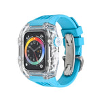 氟橡膠透明錶帶保護殼，適用於 Apple Watch Series 8&7 45mm，適用於 Apple Watch Series 8&7 45mm/SE 2&6&SE&5&4 44mm