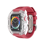 氟橡膠透明錶帶保護殼，適用於 Apple Watch Series 8&7 45mm，適用於 Apple Watch Series 8&7 45mm/SE 2&6&SE&5&4 44mm