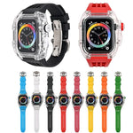 氟橡膠透明錶帶保護殼，適用於 Apple Watch Series 8&7 45mm，適用於 Apple Watch Series 8&7 45mm/SE 2&6&SE&5&4 44mm