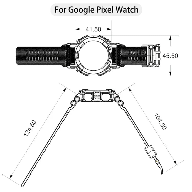 三防純色一體成型錶帶，適用於 Google Pixel Watch