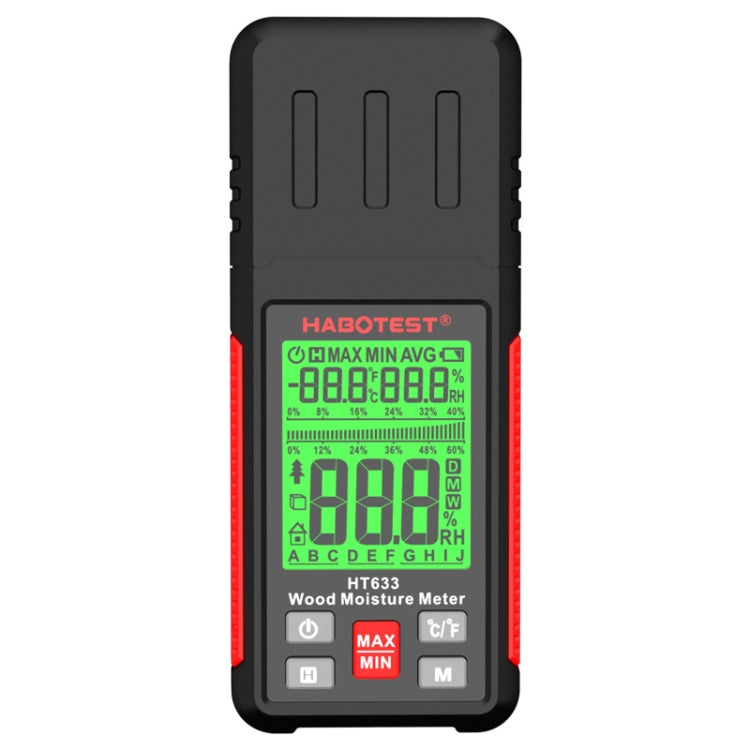 HABOTEST HT633 便攜多功能數位顯示木材濕度檢測器，HT633