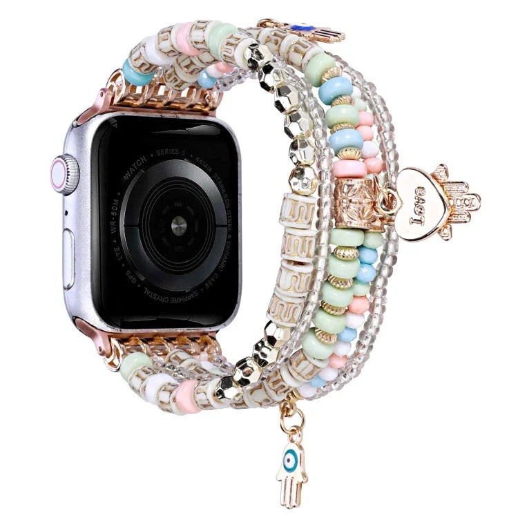 森林風格珠子錶帶，適用於 Apple Watch Ultra 49mm / Series 8&7 45mm，適用於 Apple Watch Series 8&7 41mm