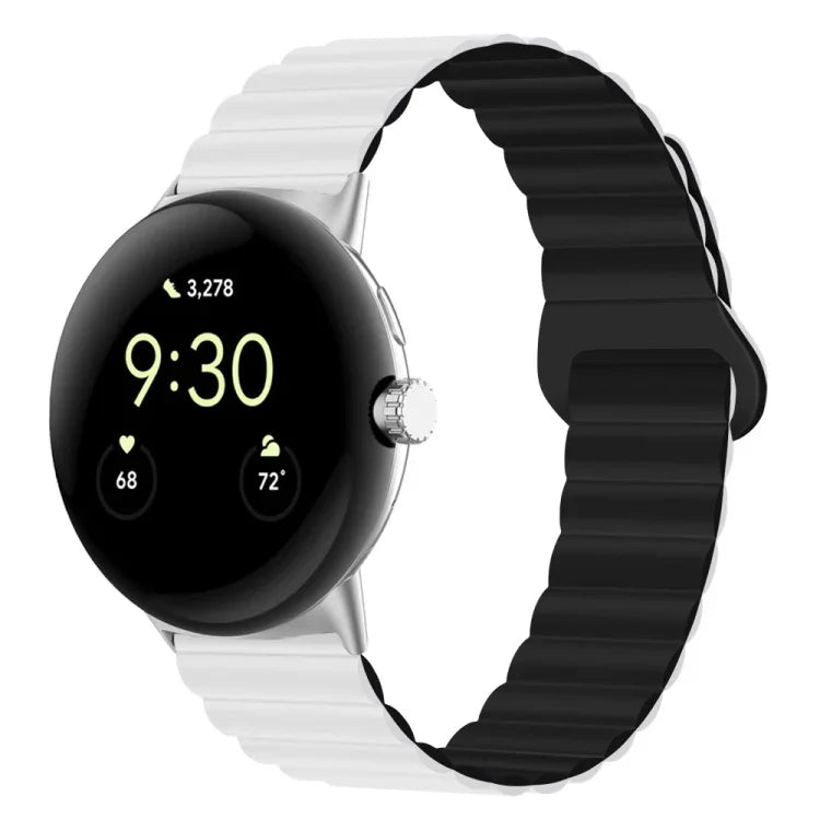 反扣磁性矽膠錶帶，適用於 Google Pixel Watch 4 / 3 / 2 / 1 41mm