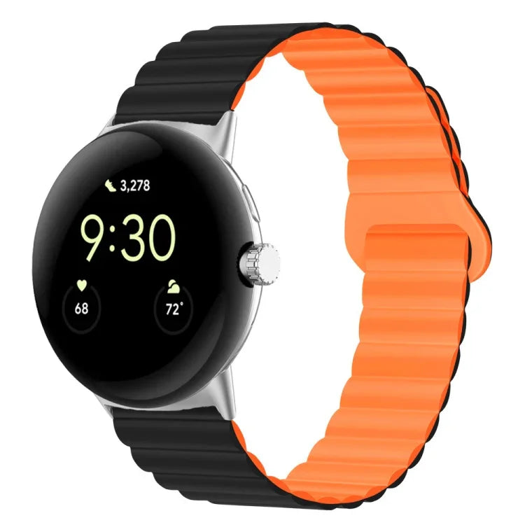 反扣磁性矽膠錶帶，適用於 Google Pixel Watch 4 / 3 / 2 / 1 41mm