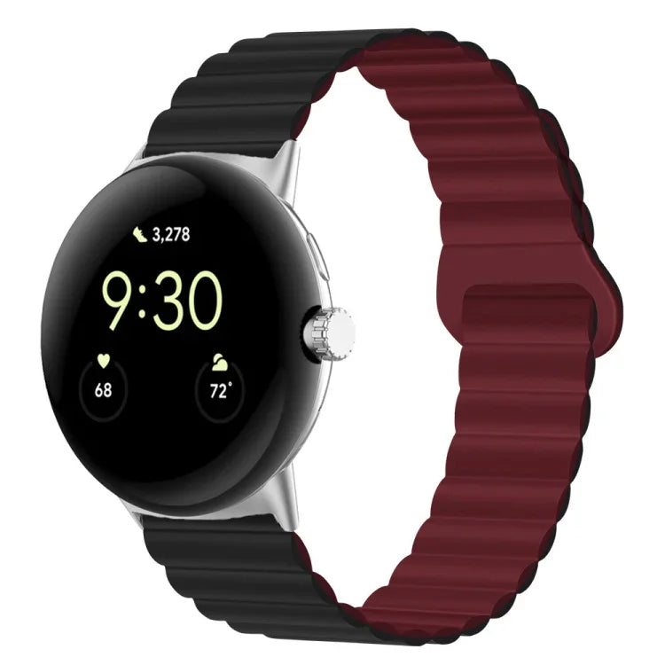 反扣磁性矽膠錶帶，適用於 Google Pixel Watch 4 / 3 / 2 / 1 41mm