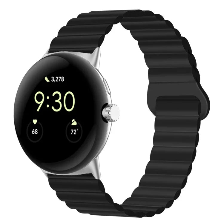 反扣磁性矽膠錶帶，適用於 Google Pixel Watch 4 / 3 / 2 / 1 41mm