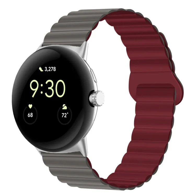 反扣磁性矽膠錶帶，適用於 Google Pixel Watch 4 / 3 / 2 / 1 41mm