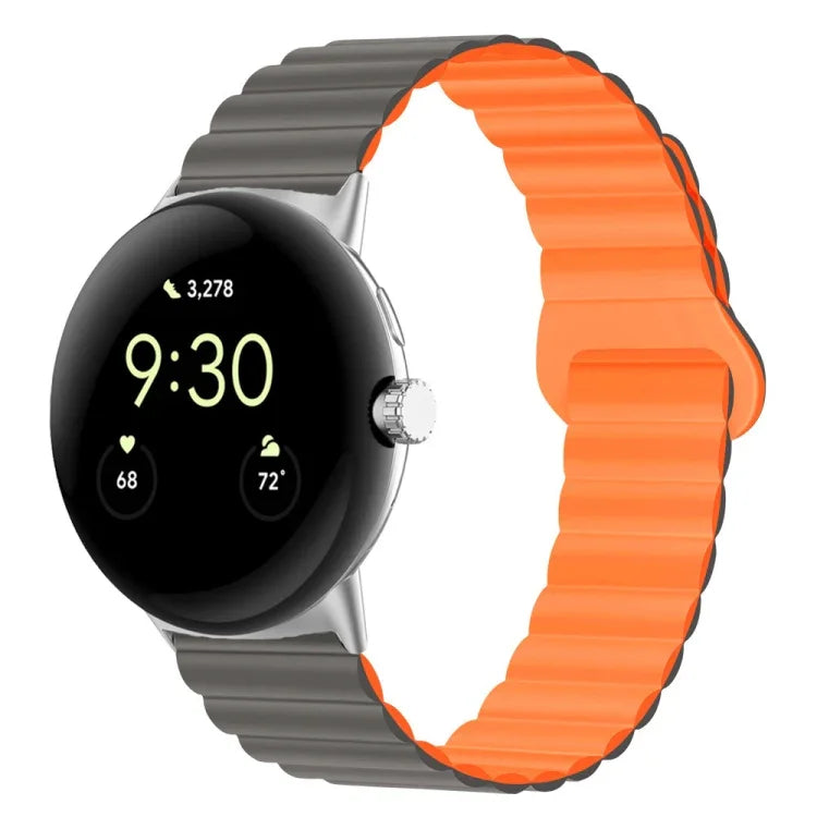 反扣磁性矽膠錶帶，適用於 Google Pixel Watch 4 / 3 / 2 / 1 41mm