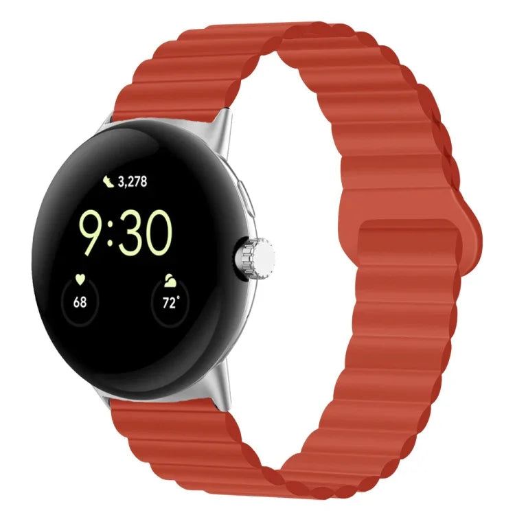 反扣磁性矽膠錶帶，適用於 Google Pixel Watch 4 / 3 / 2 / 1 41mm