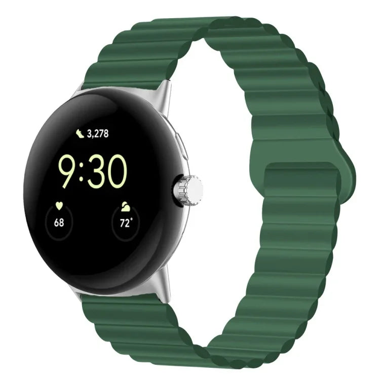 反扣磁性矽膠錶帶，適用於 Google Pixel Watch 4 / 3 / 2 / 1 41mm