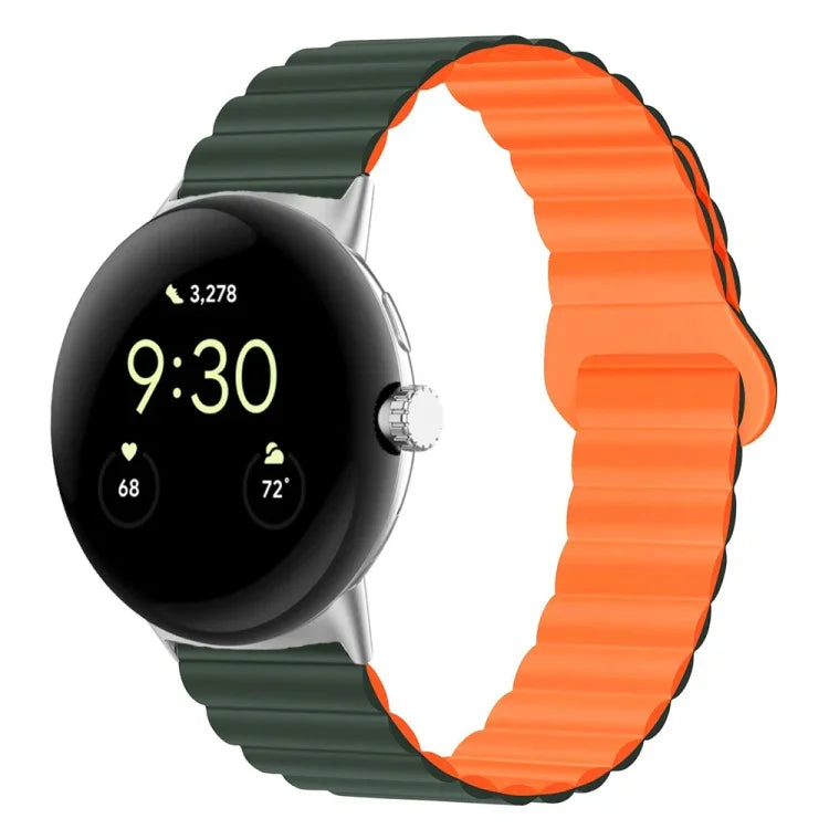 反扣磁性矽膠錶帶，適用於 Google Pixel Watch 4 / 3 / 2 / 1 41mm