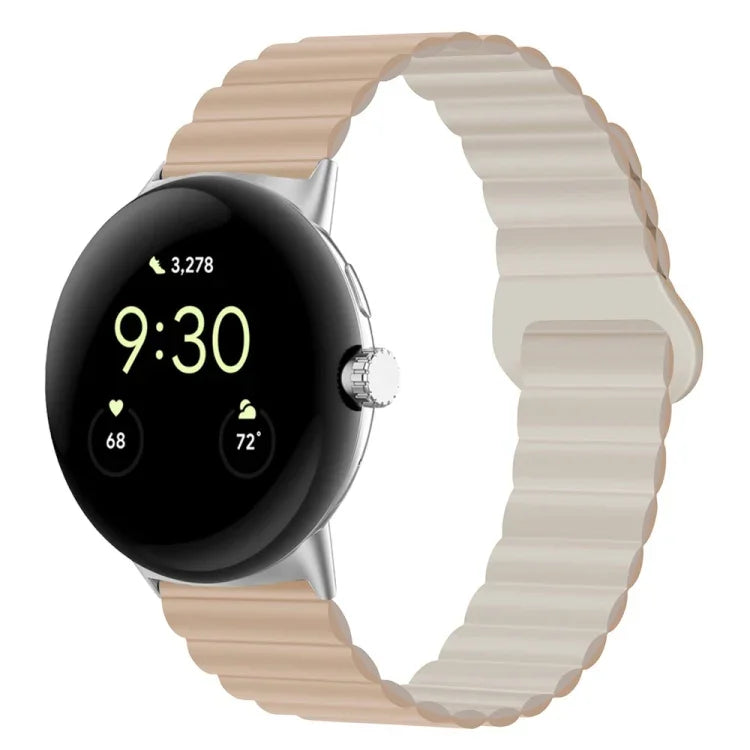 反扣磁性矽膠錶帶，適用於 Google Pixel Watch 4 / 3 / 2 / 1 41mm