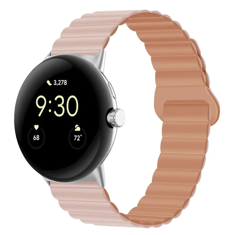 反扣磁性矽膠錶帶，適用於 Google Pixel Watch 4 / 3 / 2 / 1 41mm
