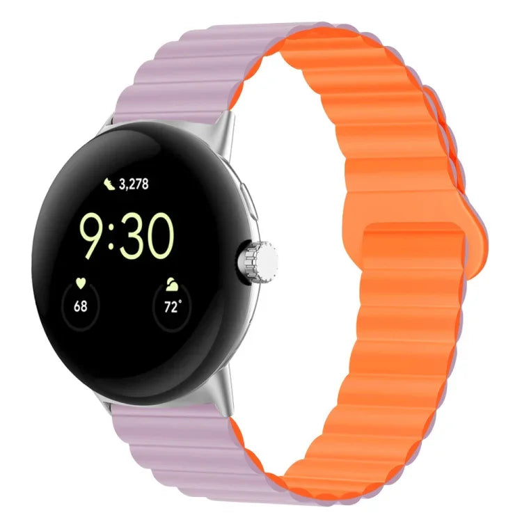 反扣磁性矽膠錶帶，適用於 Google Pixel Watch 4 / 3 / 2 / 1 41mm