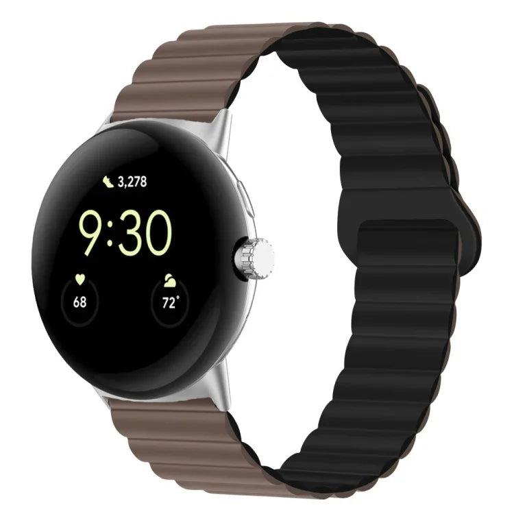 反扣磁性矽膠錶帶，適用於 Google Pixel Watch 4 / 3 / 2 / 1 41mm