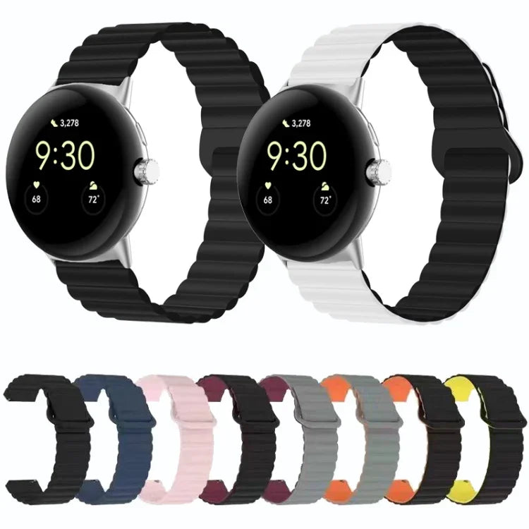 反扣磁性矽膠錶帶，適用於 Google Pixel Watch 4 / 3 / 2 / 1 41mm