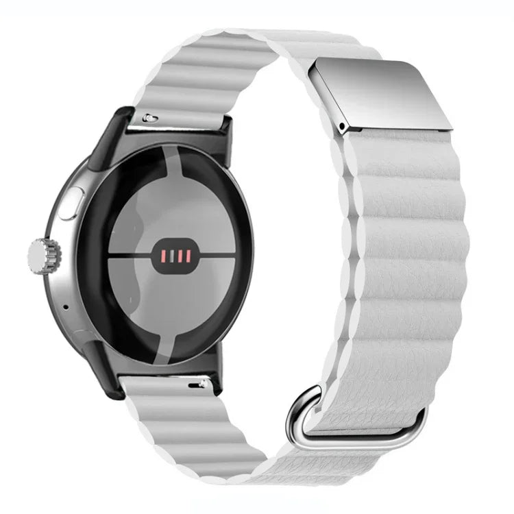 反向扣磁吸真皮錶帶，適用於 Google Pixel Watch 4 / 3 / 2 / 1 41mm