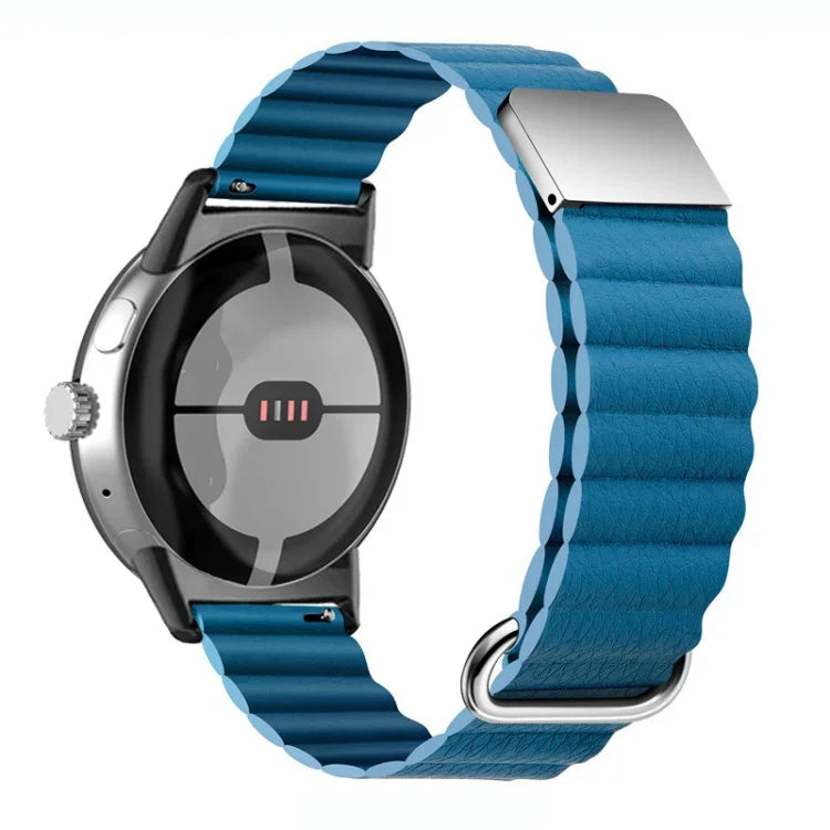 反向扣磁吸真皮錶帶，適用於 Google Pixel Watch 4 / 3 / 2 / 1 41mm