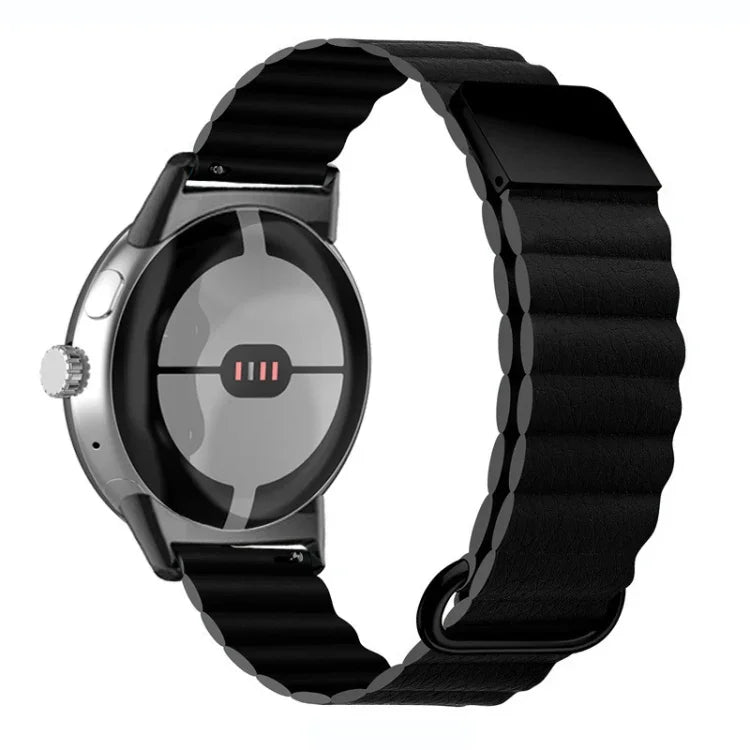 反向扣磁吸真皮錶帶，適用於 Google Pixel Watch 4 / 3 / 2 / 1 41mm