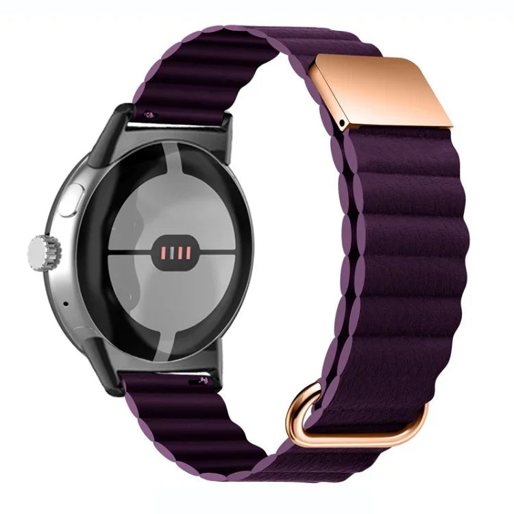 反向扣磁吸真皮錶帶，適用於 Google Pixel Watch 4 / 3 / 2 / 1 41mm