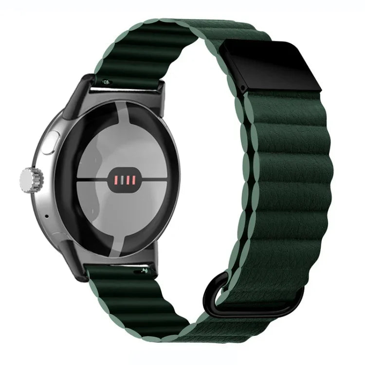 反向扣磁吸真皮錶帶，適用於 Google Pixel Watch 4 / 3 / 2 / 1 41mm