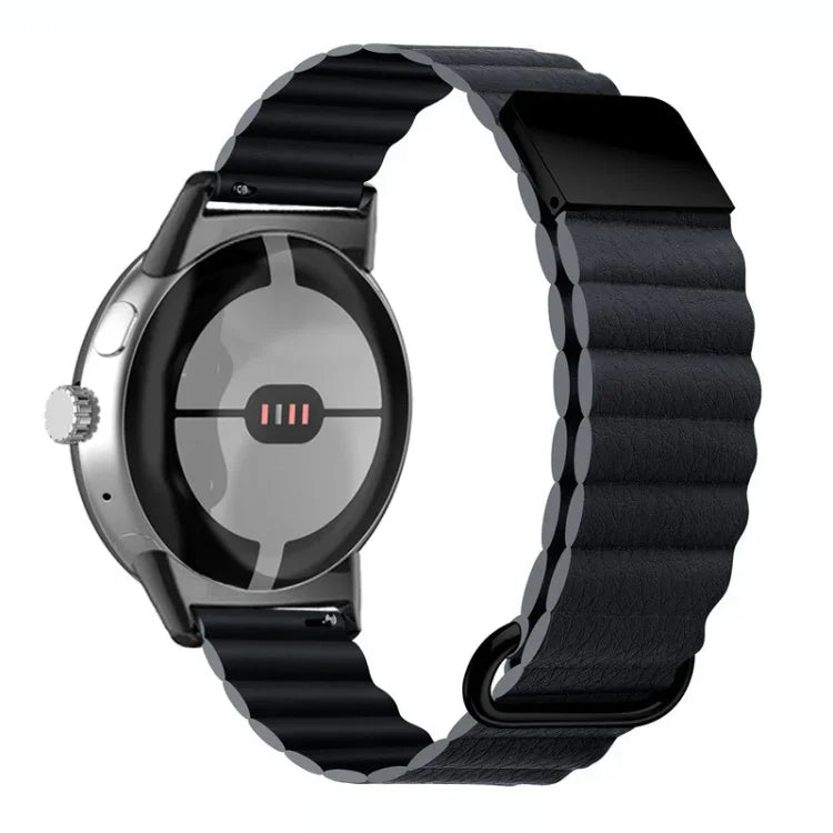 反向扣磁吸真皮錶帶，適用於 Google Pixel Watch 4 / 3 / 2 / 1 41mm