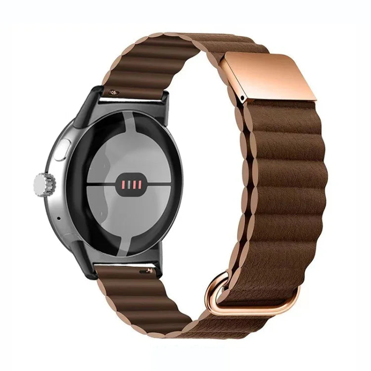 反向扣磁吸真皮錶帶，適用於 Google Pixel Watch 4 / 3 / 2 / 1 41mm