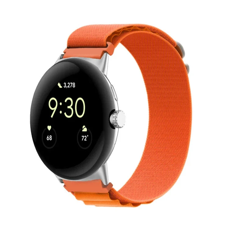 尼龍環銀色連接器錶帶，適用於 Google Pixel Watch 4 / 3 / 2 / 1 41mm