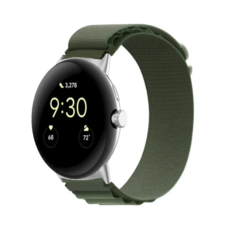 尼龍環銀色連接器錶帶，適用於 Google Pixel Watch 4 / 3 / 2 / 1 41mm