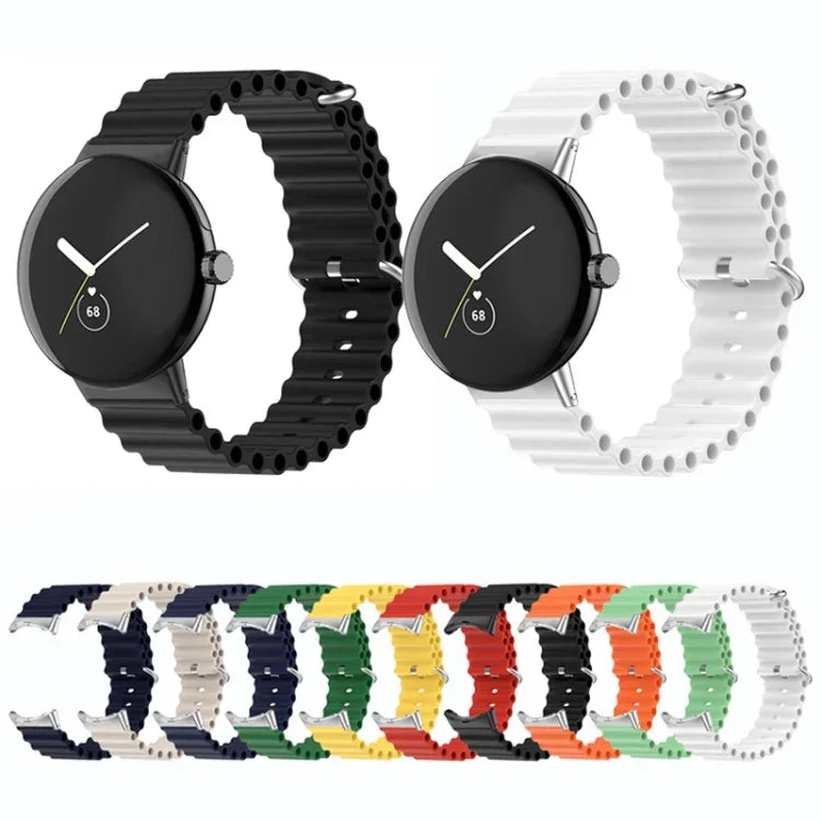 海洋矽膠錶帶，適用於 Google Pixel Watch 4 / 3 / 2 / 1 41mm