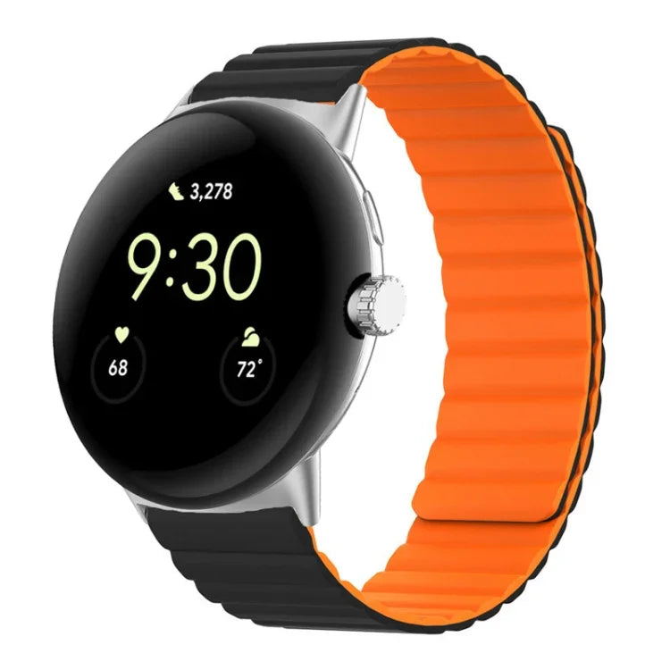 兩段式磁吸矽膠錶帶，適用於 Google Pixel Watch 4 / 3 / 2 / 1 41mm