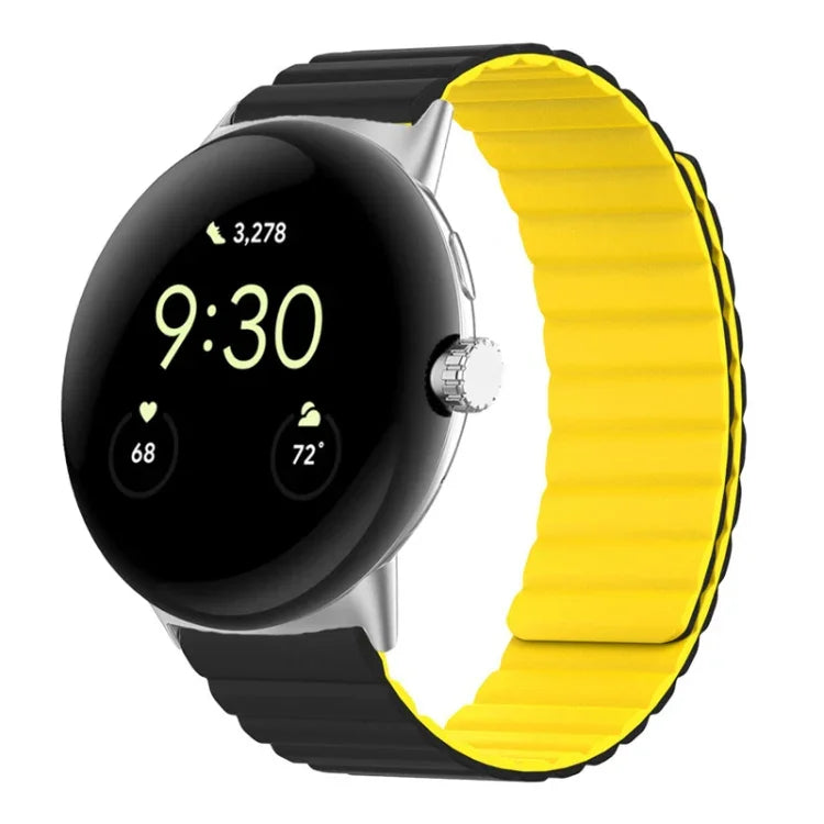 兩段式磁吸矽膠錶帶，適用於 Google Pixel Watch 4 / 3 / 2 / 1 41mm
