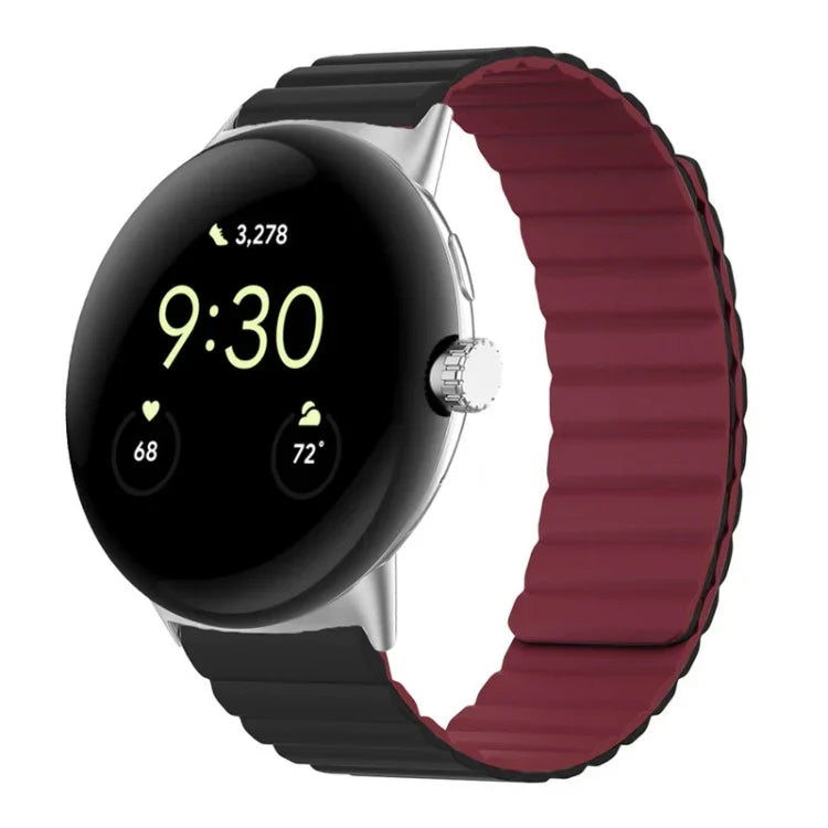 兩段式磁吸矽膠錶帶，適用於 Google Pixel Watch 4 / 3 / 2 / 1 41mm