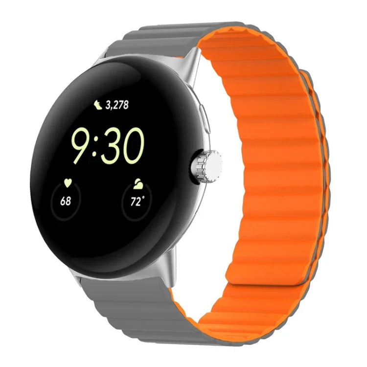 兩段式磁吸矽膠錶帶，適用於 Google Pixel Watch 4 / 3 / 2 / 1 41mm