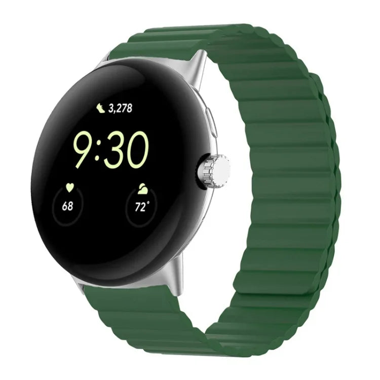 兩段式磁吸矽膠錶帶，適用於 Google Pixel Watch 4 / 3 / 2 / 1 41mm