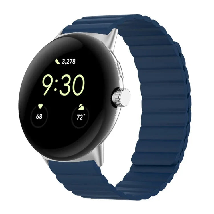 兩段式磁吸矽膠錶帶，適用於 Google Pixel Watch 4 / 3 / 2 / 1 41mm